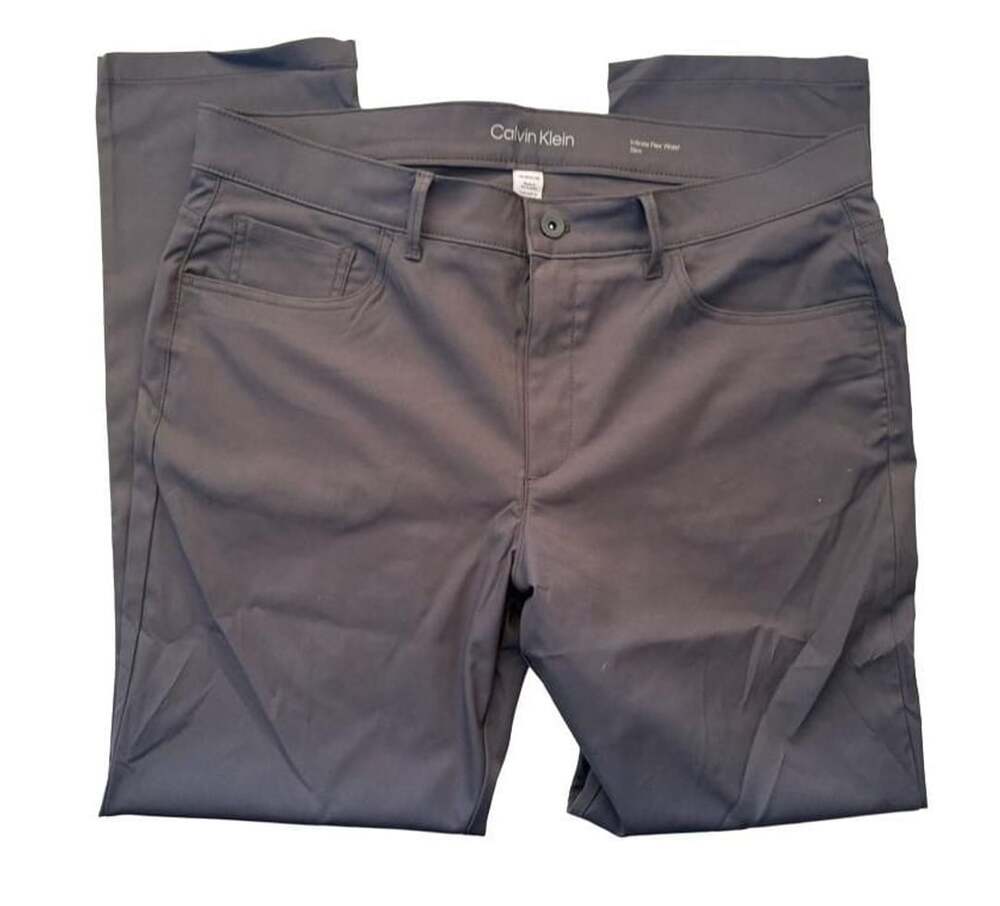 Calvin Klein Infinite Flex Waist Slim Pants Size W38XL32 Gray